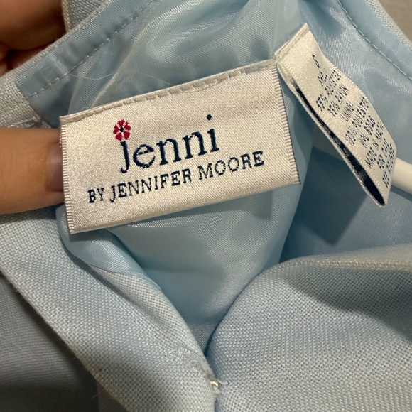 Jenni by Jennifer Moore Y2K Heirloom Light Blue Floral Embroidered Dress Size 6 - Picture 2 of 6